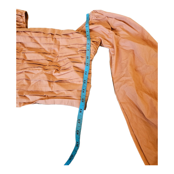 Abercrombie & Fitch Small Orange Long Sleeve Cropped Shirt - Picture 8 of 9